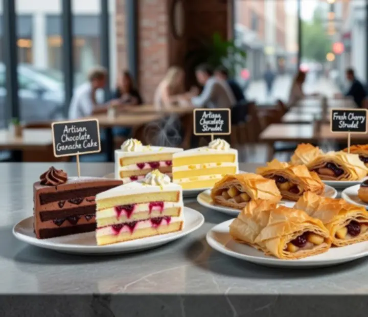 Selection of artisan desserts and pastries displayed at Urbanpont88.